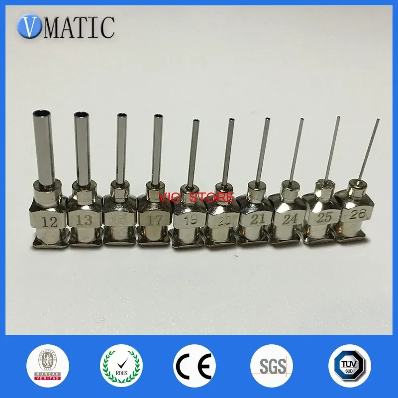 Free Shipping All Metal Stainless Steel Dispensing Needle 1/2 Inch Tip Hysol Dymax Efd Fisnar 10Pcs