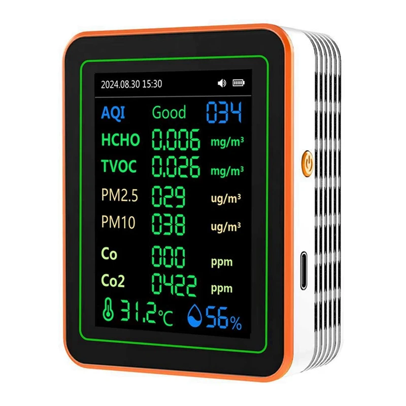 12 In 1 Air Quality Monitor PM2.5 PM10 Particle Counter With Alarm CO Detector CO Meter For Home Office Or School