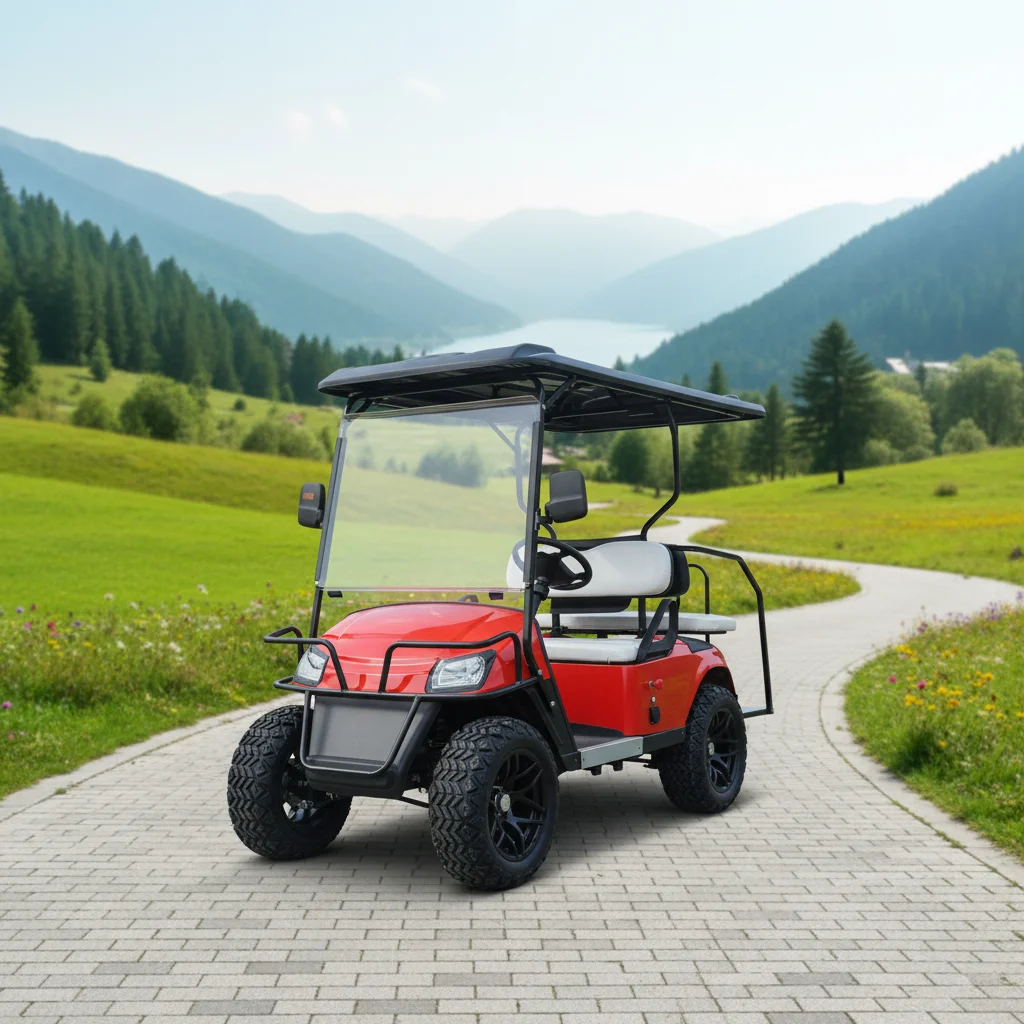 Custom Electric Steel Golf Cart Outdoor Sightseeing Resort Buggy Beach Car Vehicle For Adults