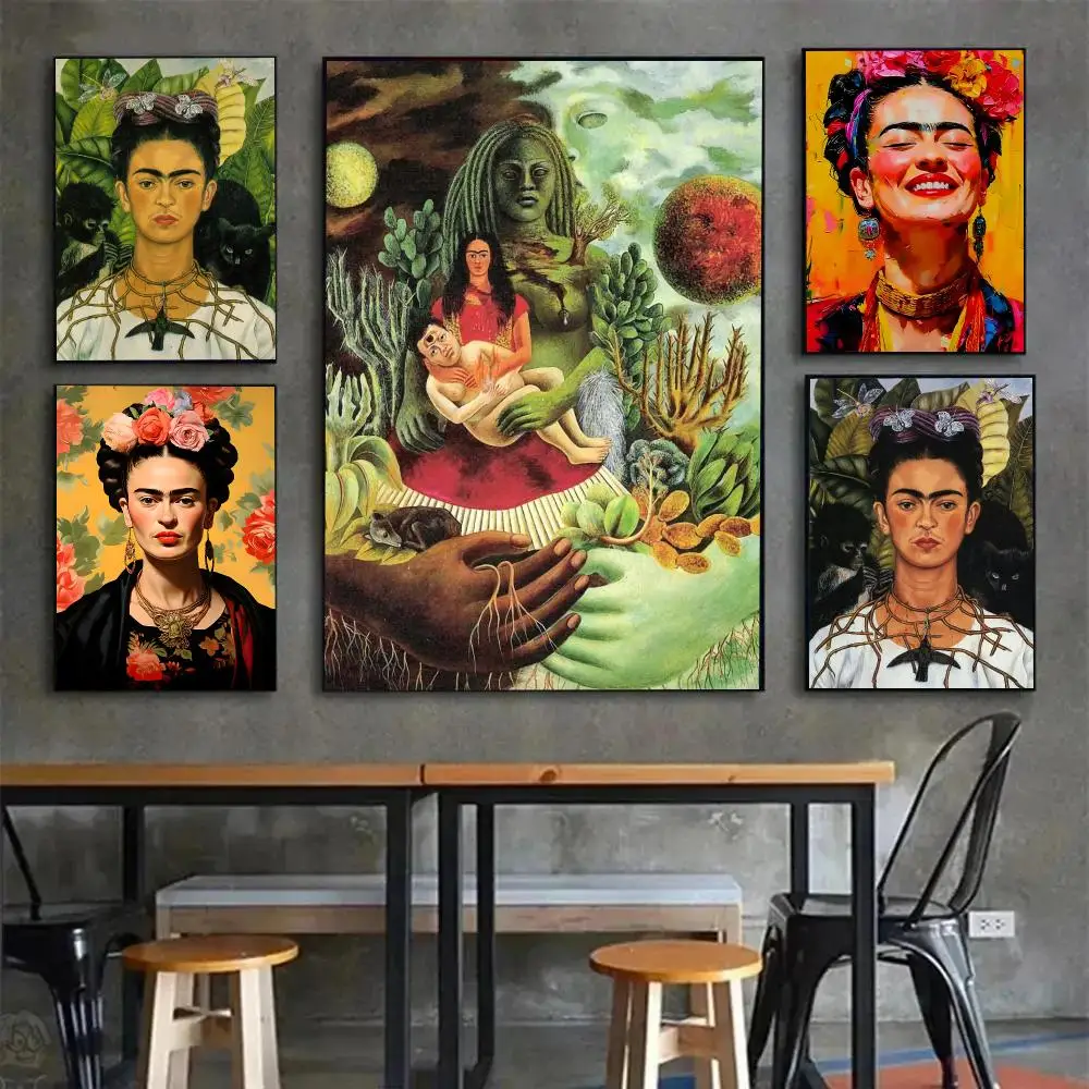 Artist Painting Frida Kahlo Poster Painting Wall Art Mural for Living Room Home Decor and Gifts