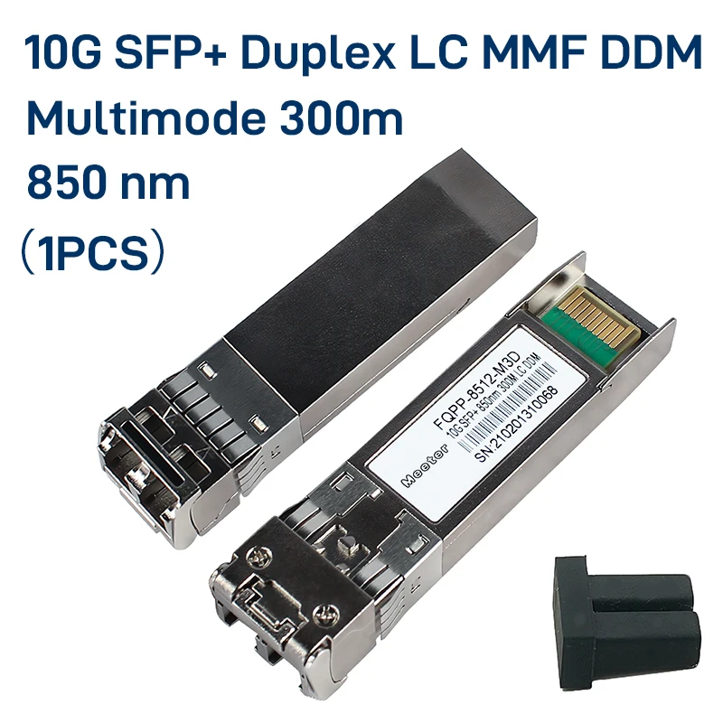 10G SR Multimode SFP+ Module, LC Duplex, 850nm, 300m, for Cisco, Huawei, Mikrotik, Ubiquiti, TP-Link, Compatible, SFP-10G-SR