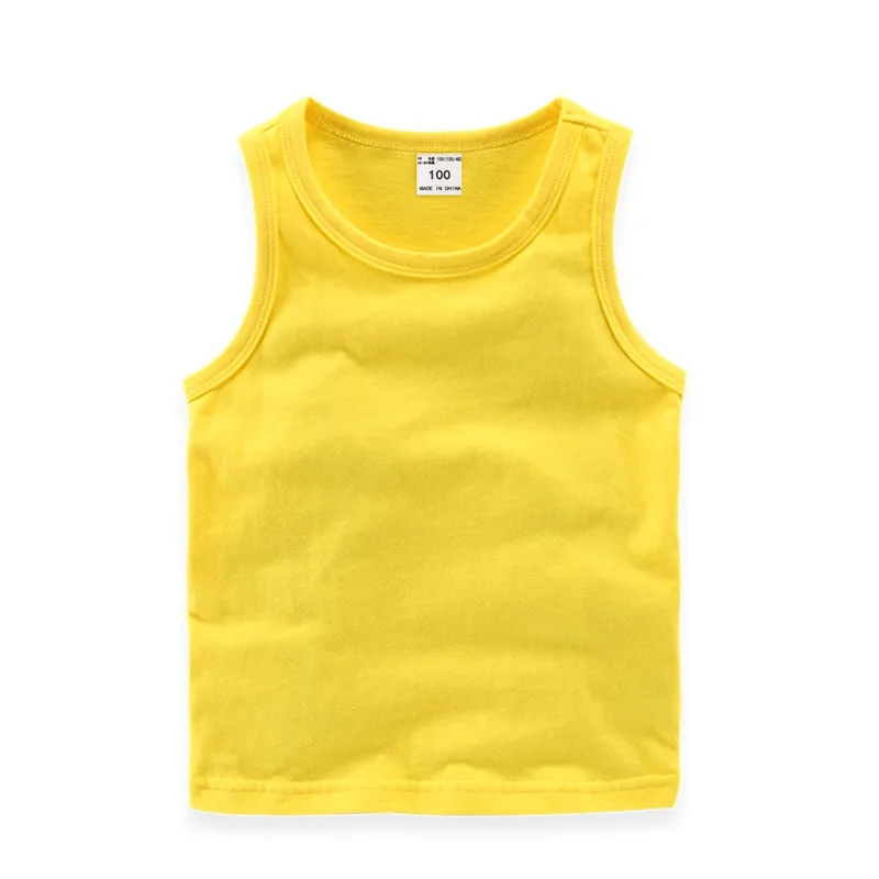 Summer children\'s Clothes Cotton Vest Solid Undergarments For Boys And Girls Fashionable and Simple O-Neck Loose Thin Tank Top