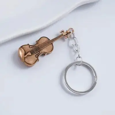 

1pcs Charming Violin Keychain Durable Mini Keychains Accessories Stylish Music Theme Pendant Purse Charm Lightweight Hanging