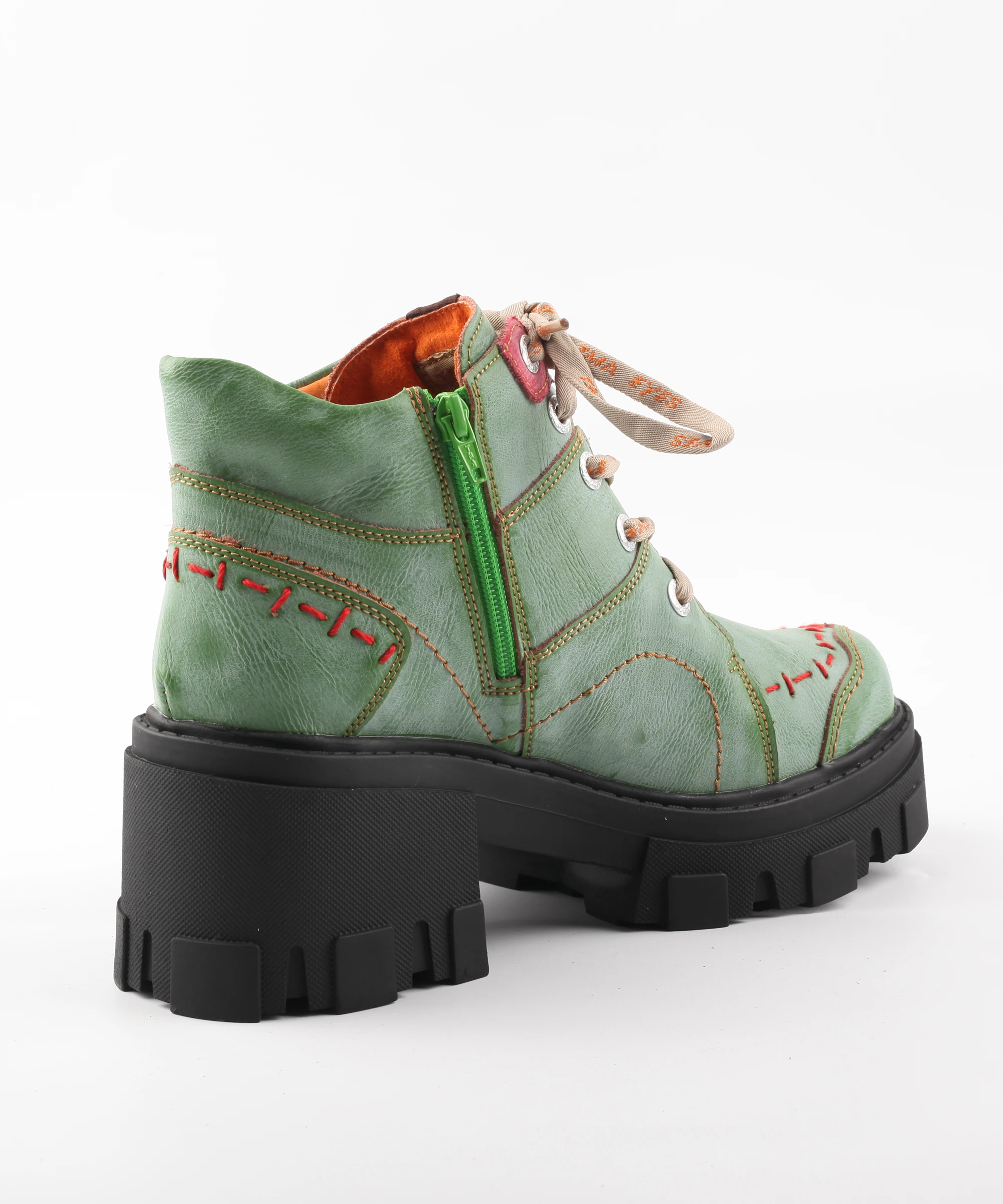 Botas de suela gruesa cosidas a mano para mujer, Color sólido, primavera y otoño, 2024