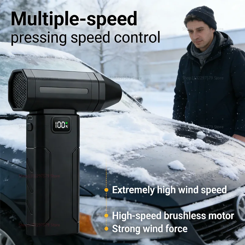 

Electric Air blower Upgrade Cordless 100000 RPM Super Power Handheld Turbo Violent Fan With Light 5 Gears Speed Rechargeable
