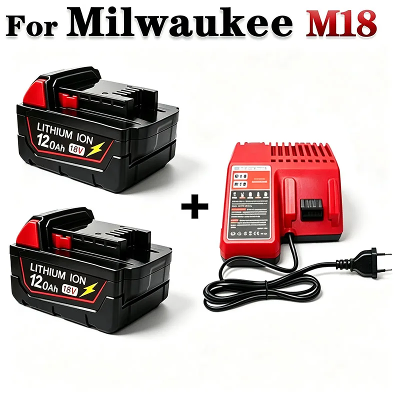 18V 9.0/12.0AhReplacement Lithium Ion Battery For Milwaukee M18 Power Tool Batteries 48-11-1815 48-11-1850 48-11-1860 Z50+charge