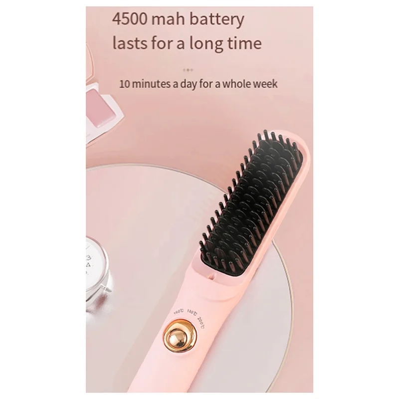 

A67I Hair Straightening Brush Negative Hair Straightener Heating Comb Multifunctional Hair Curler Iron Stying