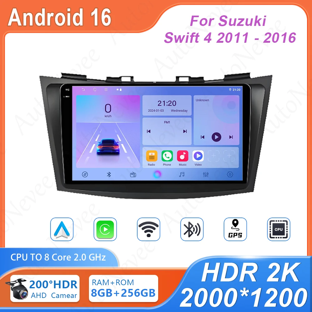 

Android For Suzuki Swift 4 2011 - 2016 Head Unit Multimedia Player No 2din GPS Car Dvd Auto Radio Stereo Navigation Wifi CPU HDR