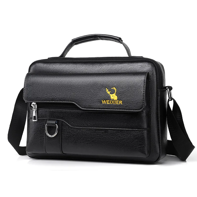 Men PU Leather Shoulder Fashion Business Crossbody Bags Handbags Black Bag Men Laptop Briefcases Bag with Shoulder Strap 2023new