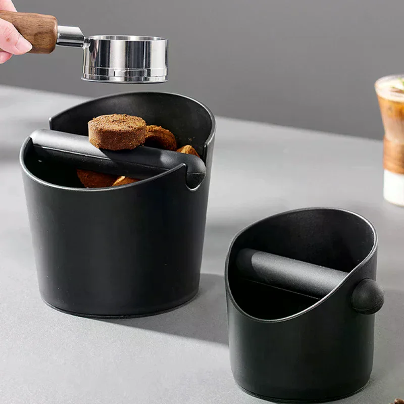 Shock-Absorbent Coffee Knock Box Anti-slip Espresso Dump Bin For Coffee Grounds With Removable Knock Bar Coffee Grind Waste Bin