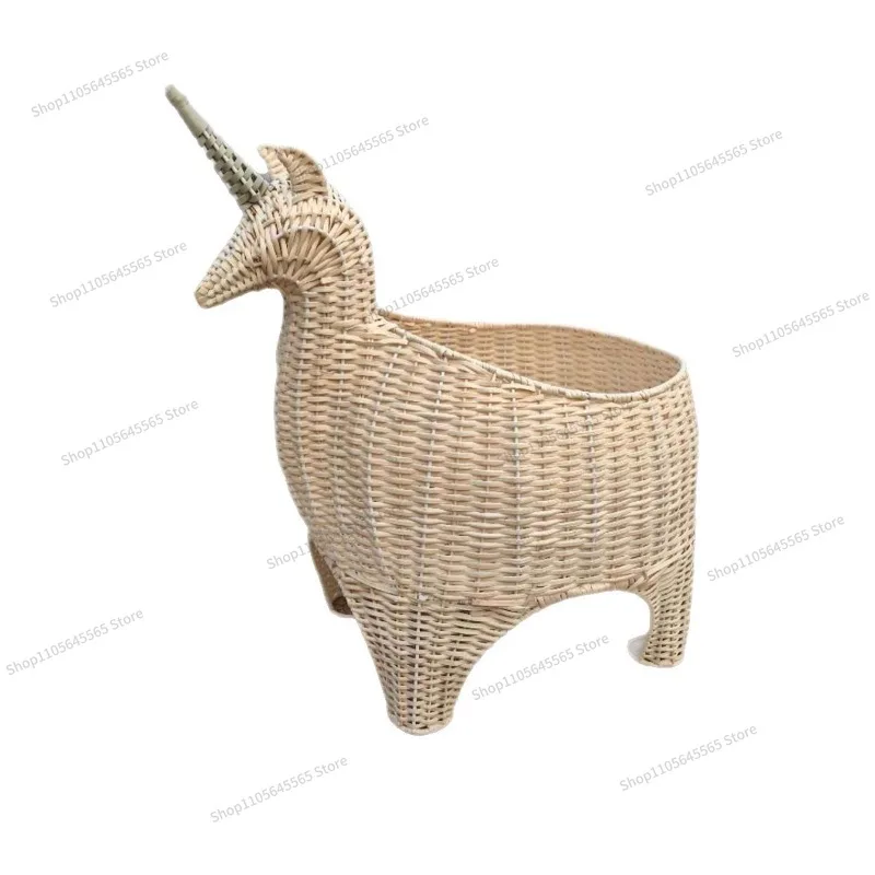 For hand-woven animal ornaments rattan storage basket sundries storage box rattan basket rattan