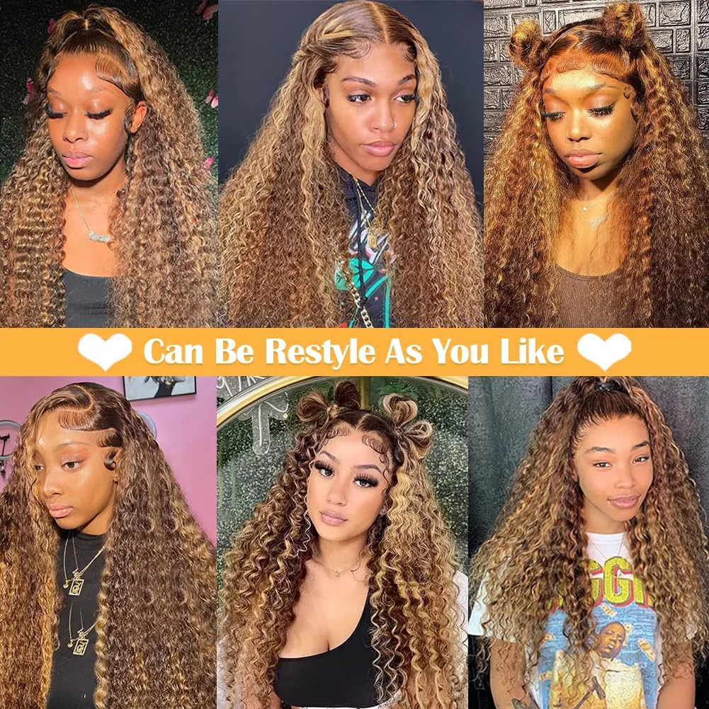 موجة عميقة الدانتيل الباروكة الأمامية 13x6 Hd الدانتيل الجبهة الباروكات مجعد موجة المياه باروكة من شعر طبيعي للنساء 13x4 تسليط الضوء على شعر مستعار بشري داكن