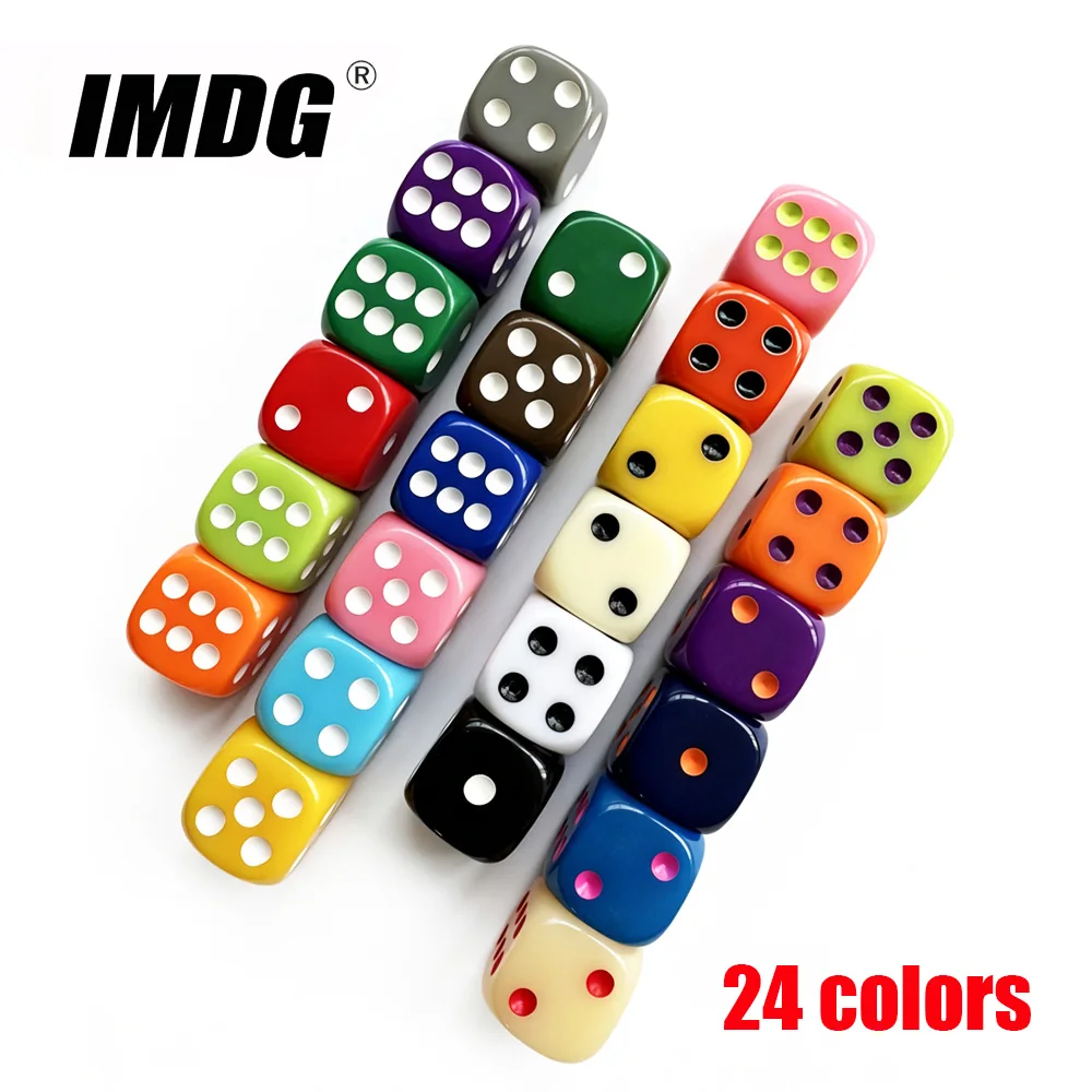 10pcs/Pack Colorful Dice #14 Acrylic Round Corner Cubes 14mm Dot Drinking Game Dice Accessories