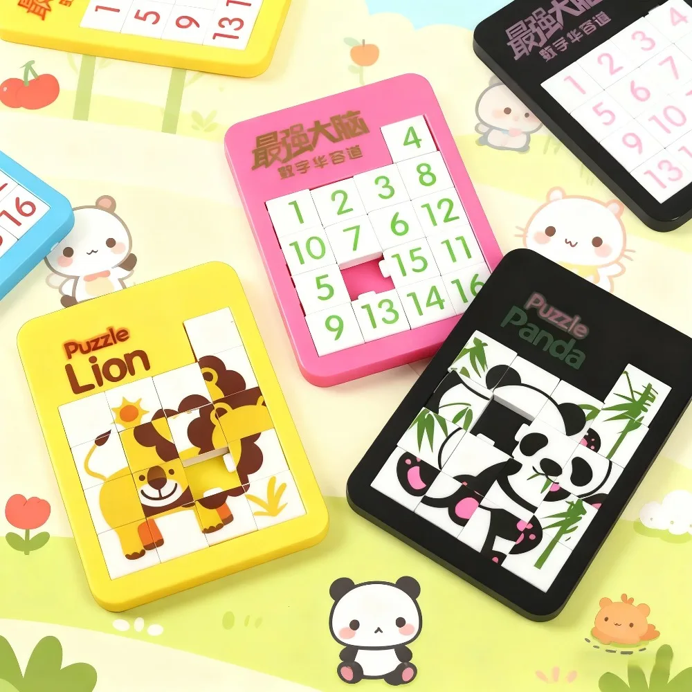 

Новинка, 6 шт., пластиковая головоломка с случайными номерами, движущаяся раздвижная детская головоломка с животными для раннего образования, игрушка-головоломка, подарок для школы, детского сада
