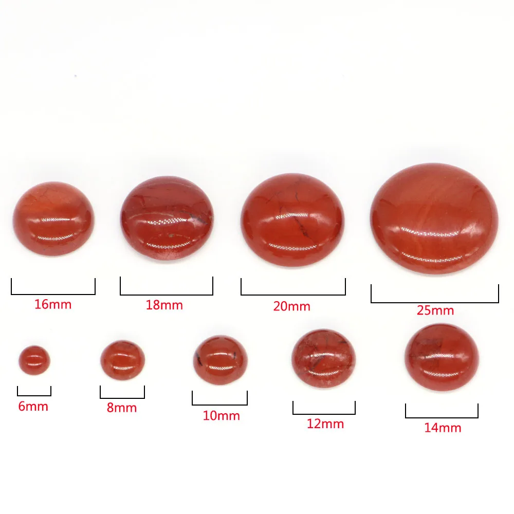 5pcs/Lot Natural Stones Cabochon Round Beads 6 8 10 12 14 18 20 25mm Gems Crystals Cab Cameo DIY Jewelry Rings Necklace Earrings