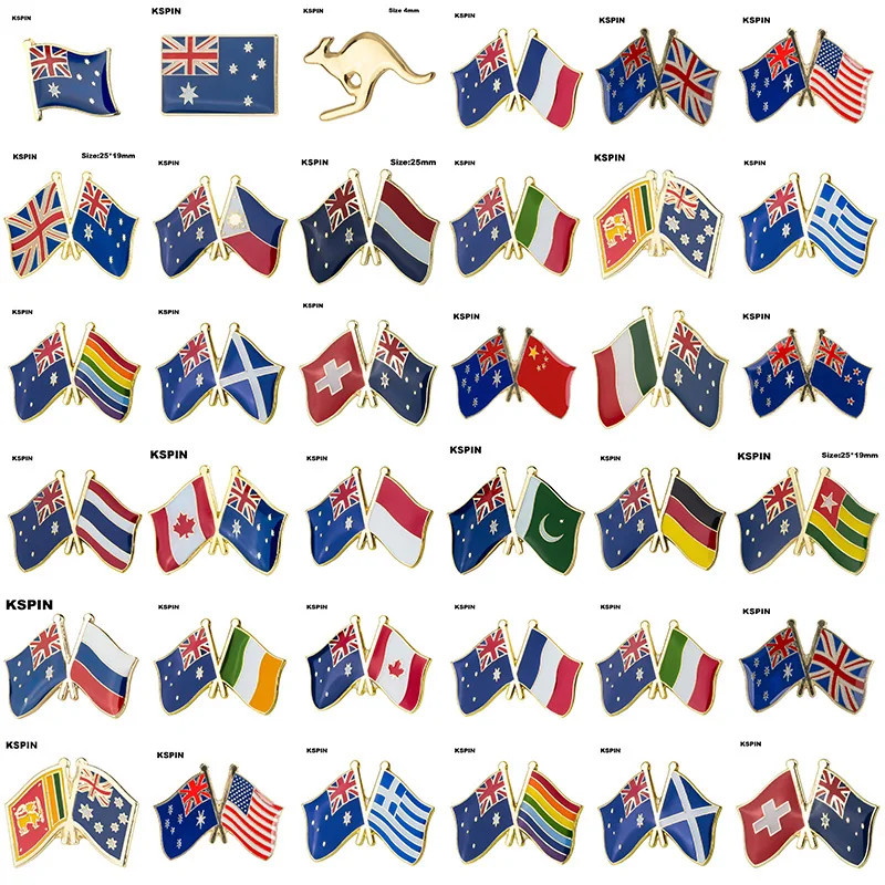 10pcs a lot  Australia  Flag Laple Pin Badge Brooch