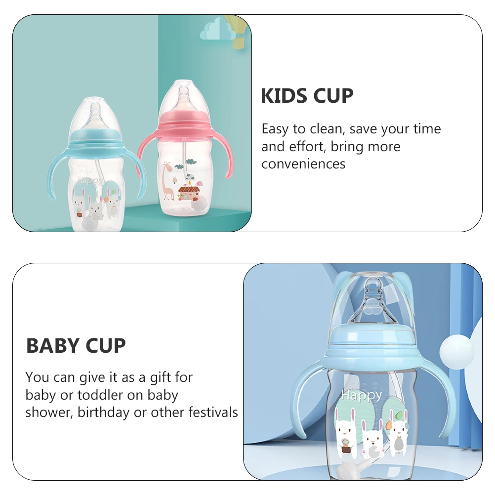 

Leak-Proof Baby Milk Bottle Portable Toddler Water Cup Double Handles Lightweight Compact Design Easy Clean Kids Cup Bpa-Free
