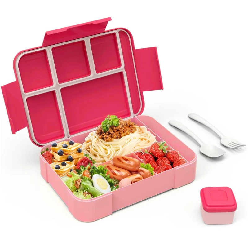 Kunststoff-Lunchbox für Kinder und Studenten, Gitterversiegelte Obstbox, Salatbox, Mikrowellenheizung, Bento-Box für die Arbeit