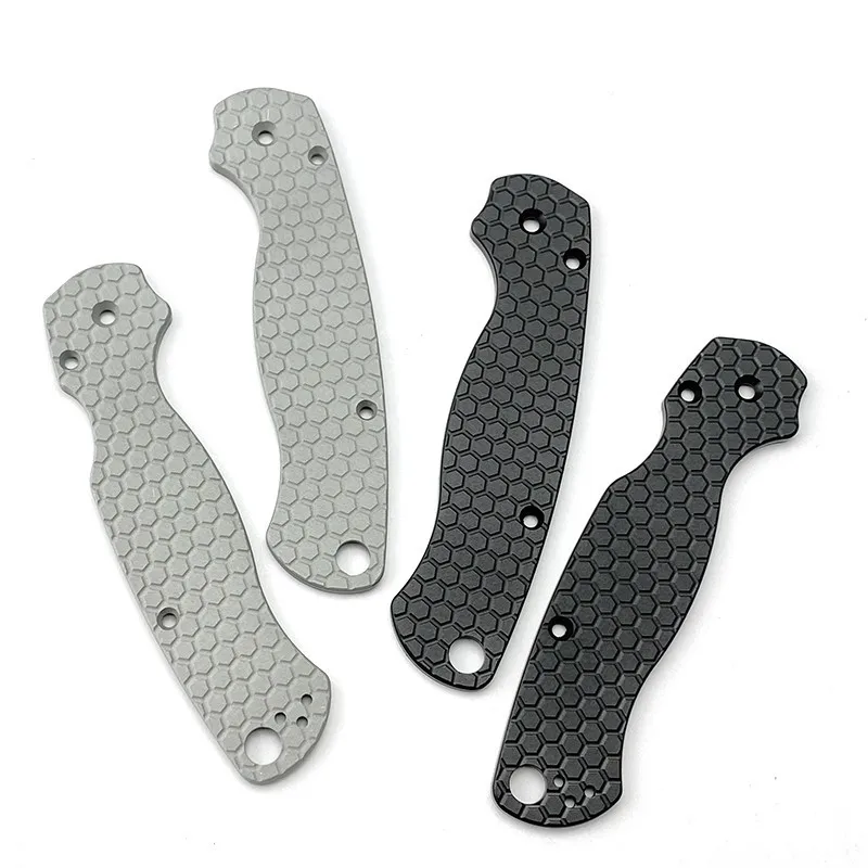 A Pair Para 2 Honeycomb Pattern Scales for Spyder Paramilitary 2 C81 Shank Shell DIY Aluminium Handle Folding Tool Grip