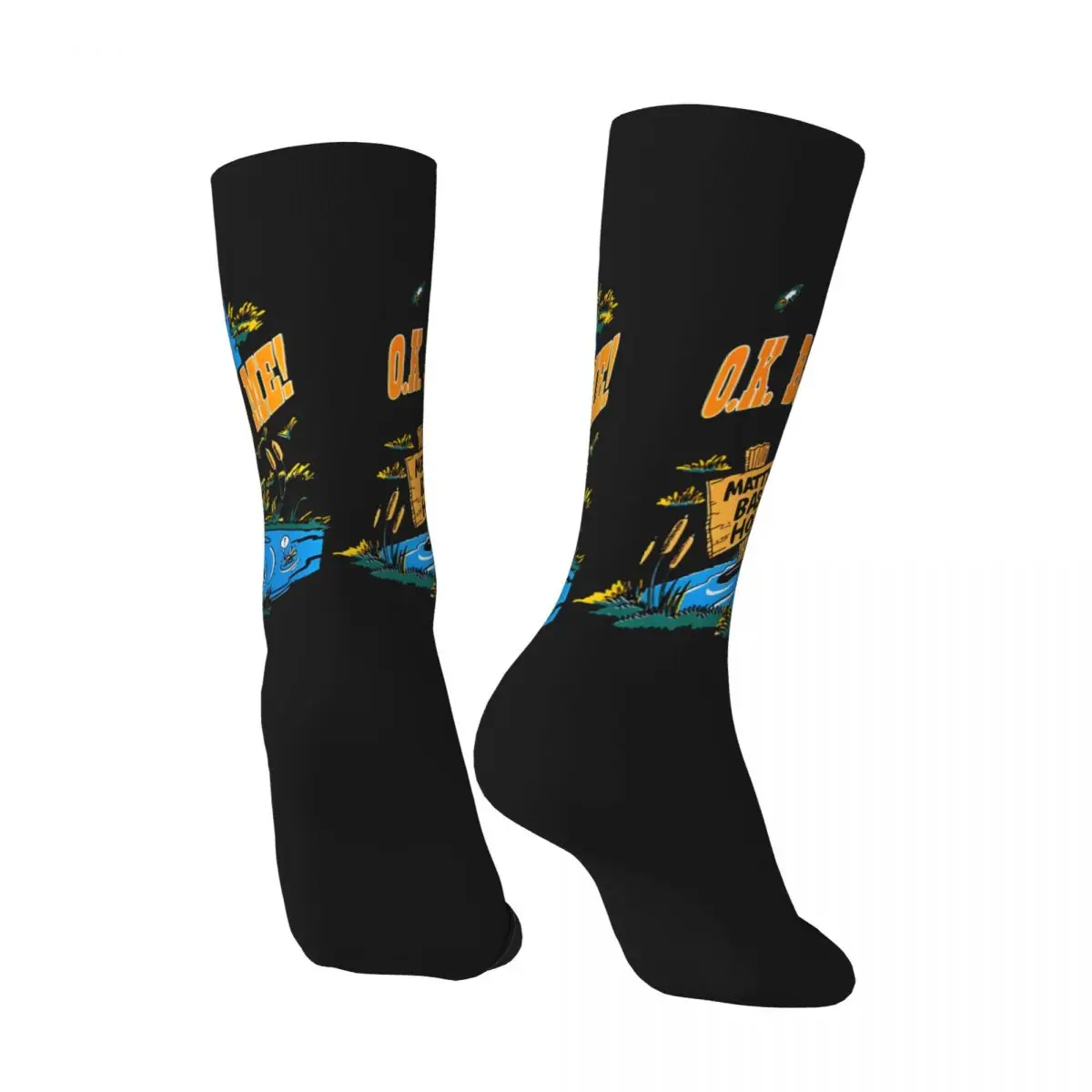 Hip Hop Vintage BASSHOLE TEE Crazy Men's compression Socks Unisex Jeremy Wade Harajuku Seamless Printed Funny Novelty Happy Crew