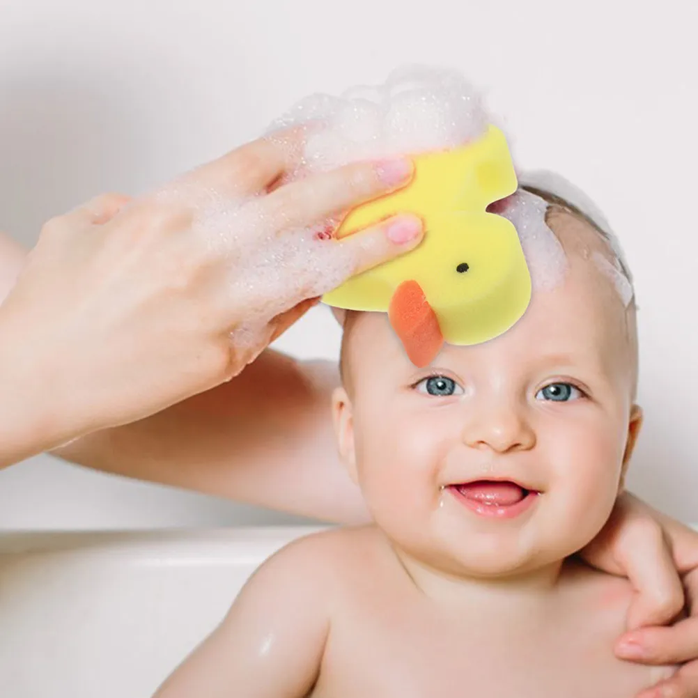 

Cute Duck Shaped Bath Sponge Soft Sponge Brush Baby Shower Scrubber Exfoliating Bathing Tool Kids Toddler Accessories
