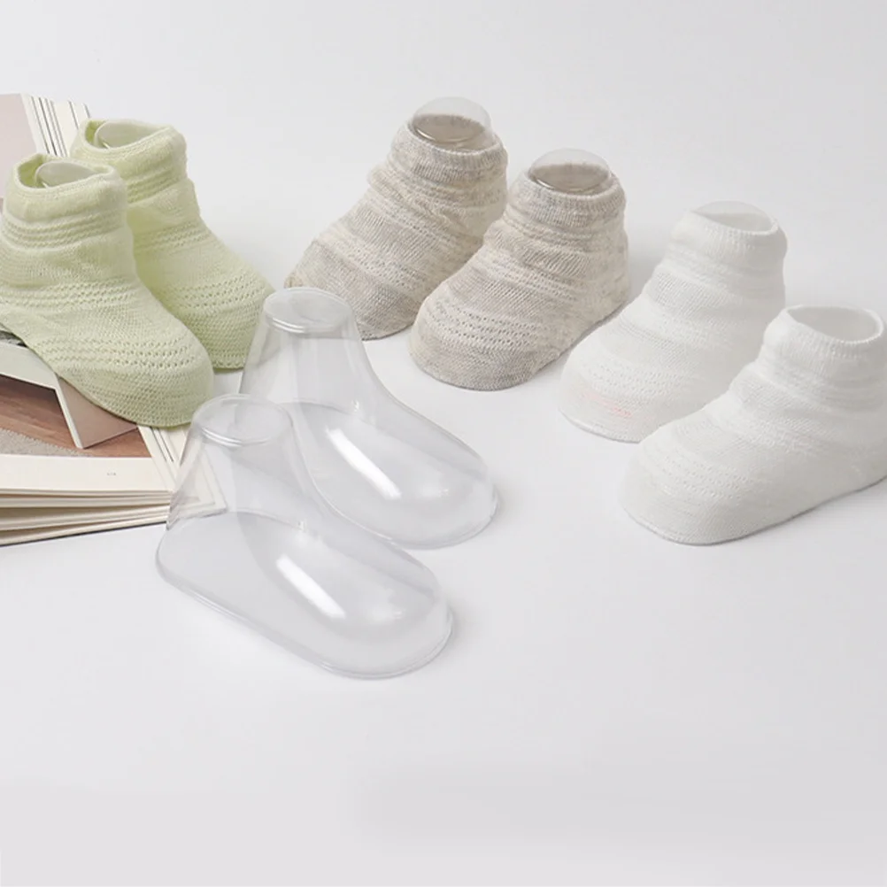 

100pcs Transparent Feet Booties Socks Filler Display Shoe Trees For Shoes Holder Stand Plastic Socks Display