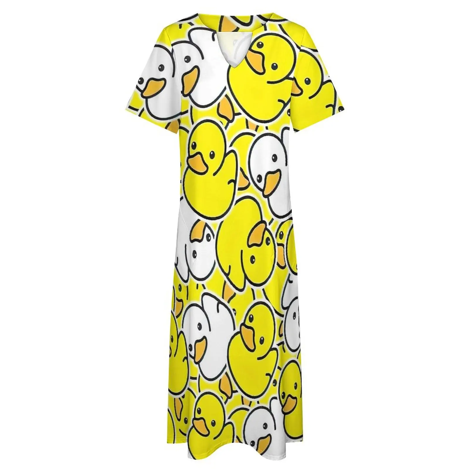 Rubber Ducks Float Dress Spring  Street Fashion Boho Beach Long Dresses Ladies Night Club Maxi Dress Gift Idea