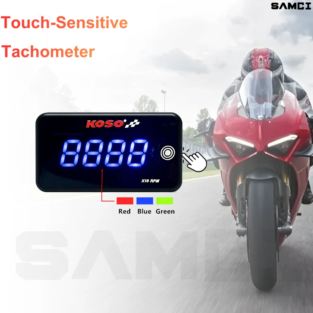 

Универсальный цифровой тахометр KOSO для мотоциклов с ЖК-дисплеем, сенсорным управлением, автоматической регулировкой яркости, водонепроницаемый