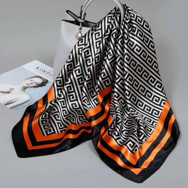 

90 Large Square Silk Scarf for Women 2025 New Spring and Summer High-End Korean Style Versatile Thin Scarf Shawl