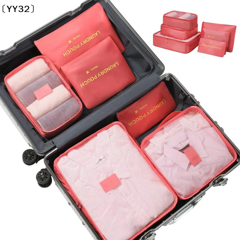 6Pcs Clothes Luggage Travel Blanket Shoes Organizers Bag Suitcase Pouch Packing Cubes Travel Bag Organizer〔YY32〕