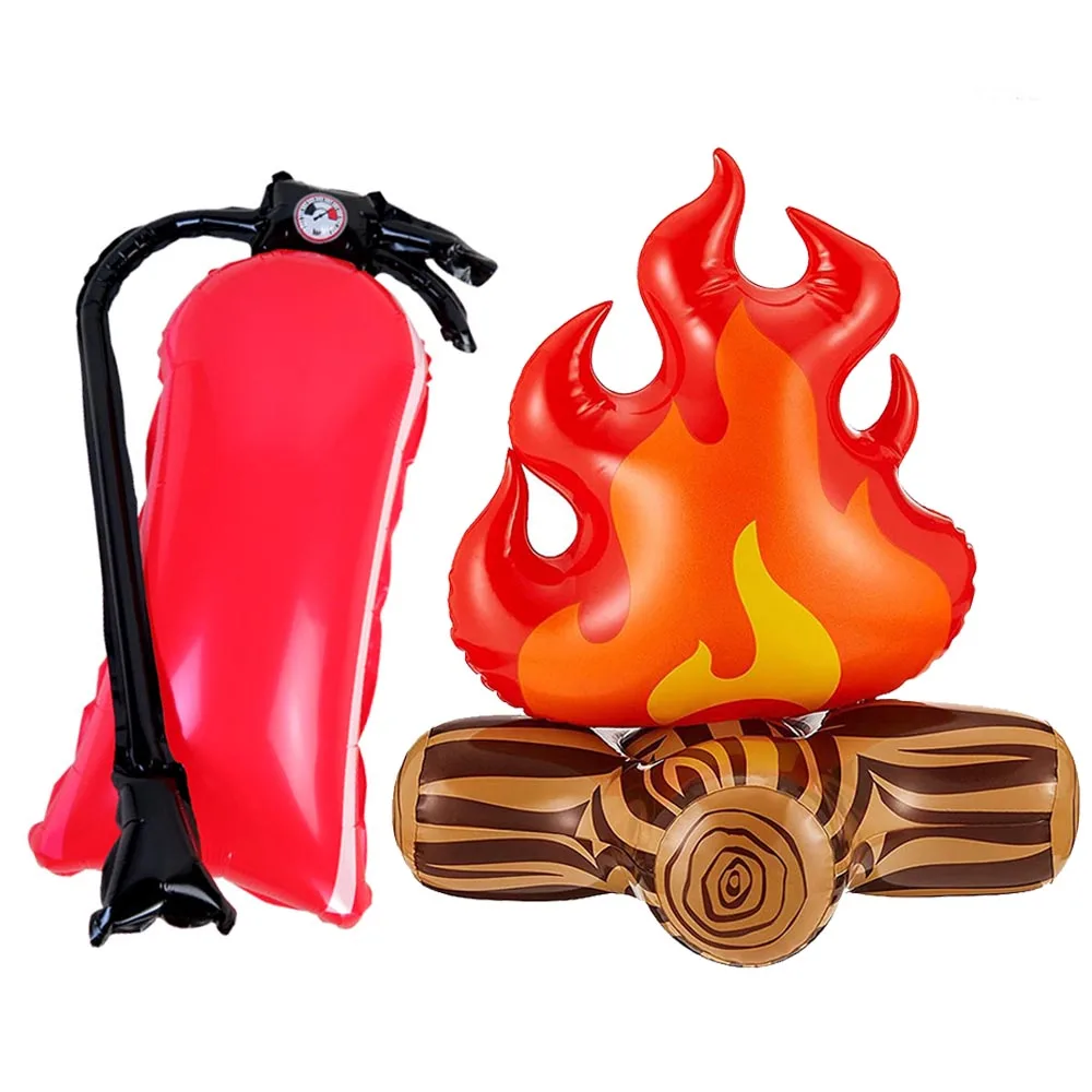 Inflatable Campfire PVC Artificial Flame Camping Prop Bonfire Party Campfire Party Decors Fire Truck Birthday Party Supplies