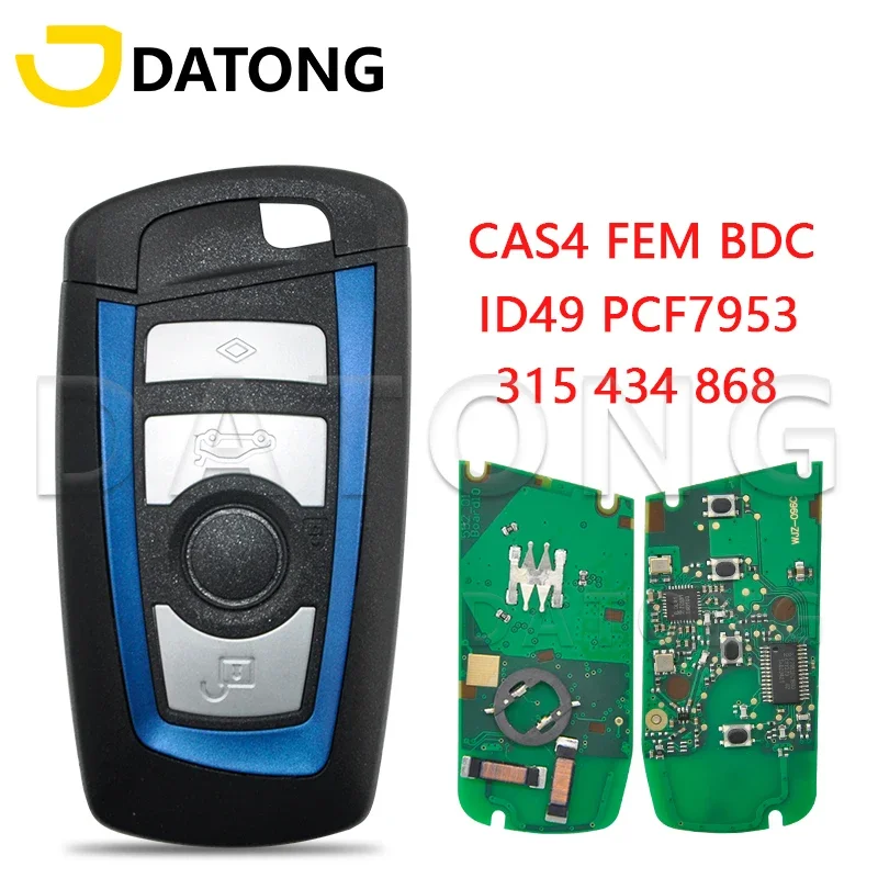 

Datong World Car Remote Key For BMW 3 5 7 Series 318 320 325 330 523 528 535 550 ID49 PCF7953 315/434/868Mhz less Entry