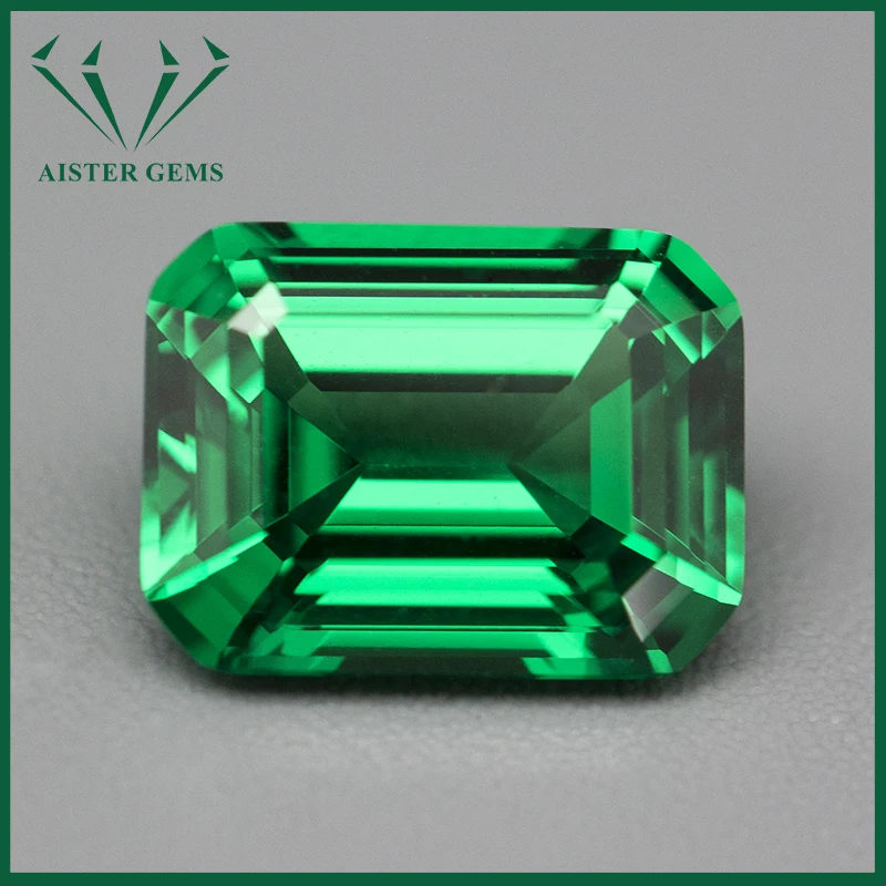 

New Emerald Green Yttrium Aluminium Garnet Loose Gemstones Lab Diamonds Emerald Cut YAG Stones for Jewelry Making