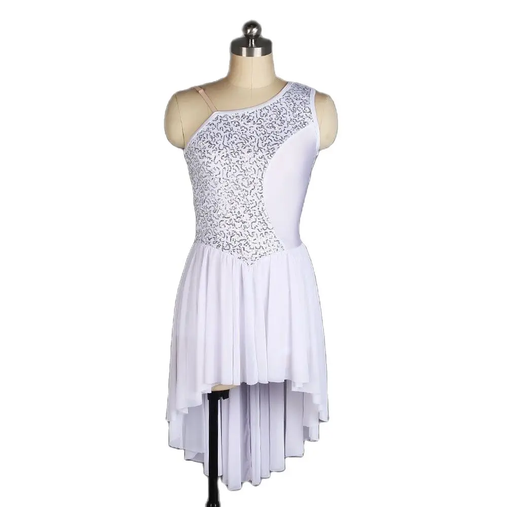 Adult Girls Ballet Dress Lyrical & Contemporary Dance Costume Sequin Lace and Spandex Leotard Bodice with Soft Mesh Skirt 20153