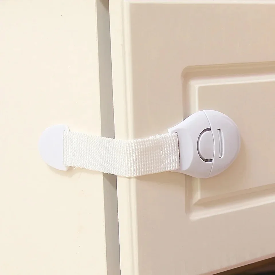 

10Pcs Baby Safety Latch Drawer Webbing Safety Lock Multifunctional Protection Cloth Belt Lock Drawer Lock Cabinet Door Locks