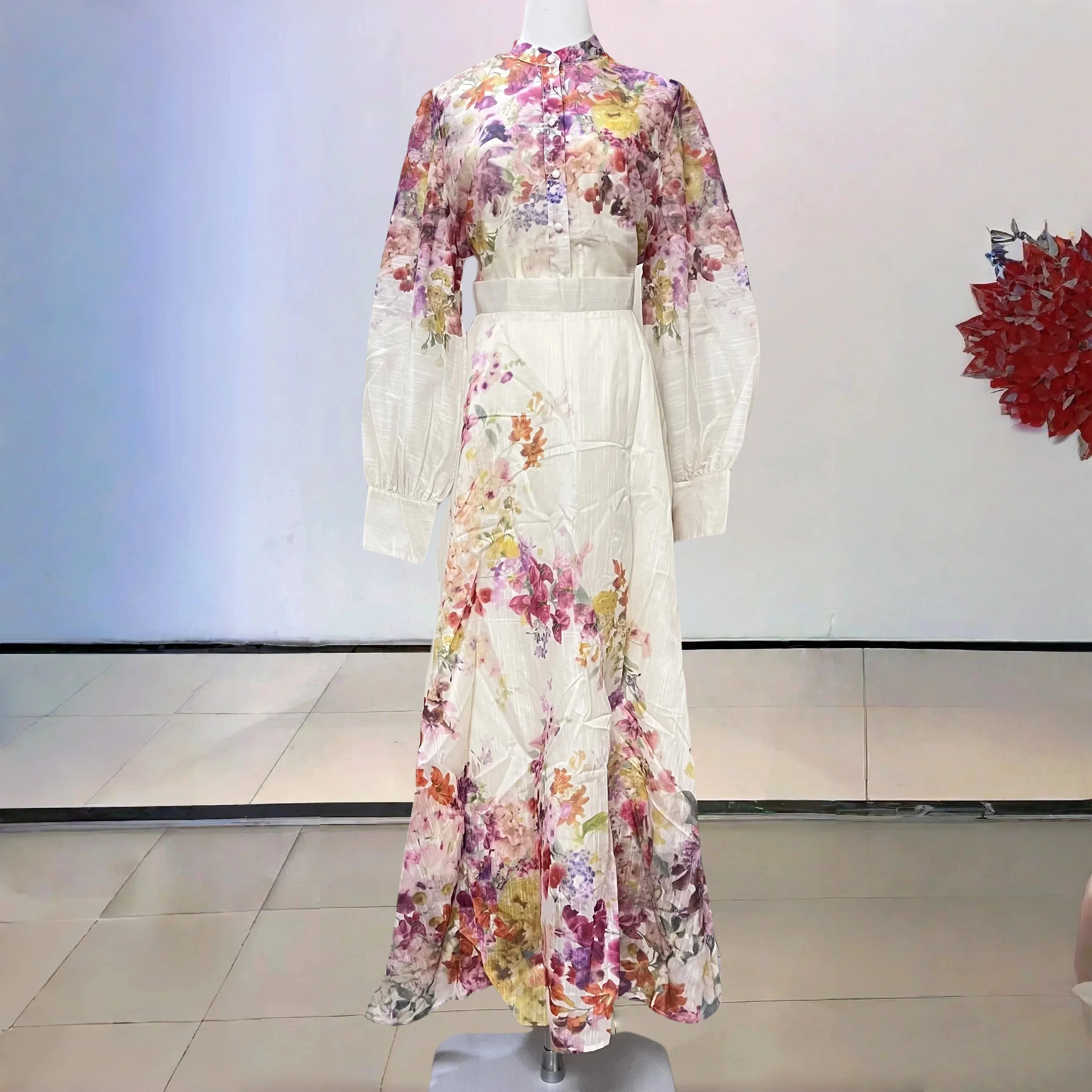 

Women's Suit Floral Linen Elegant Long Suits Casual Vacation Beach Party Suits Woman Clothing Fashion High Quality Suits 2025