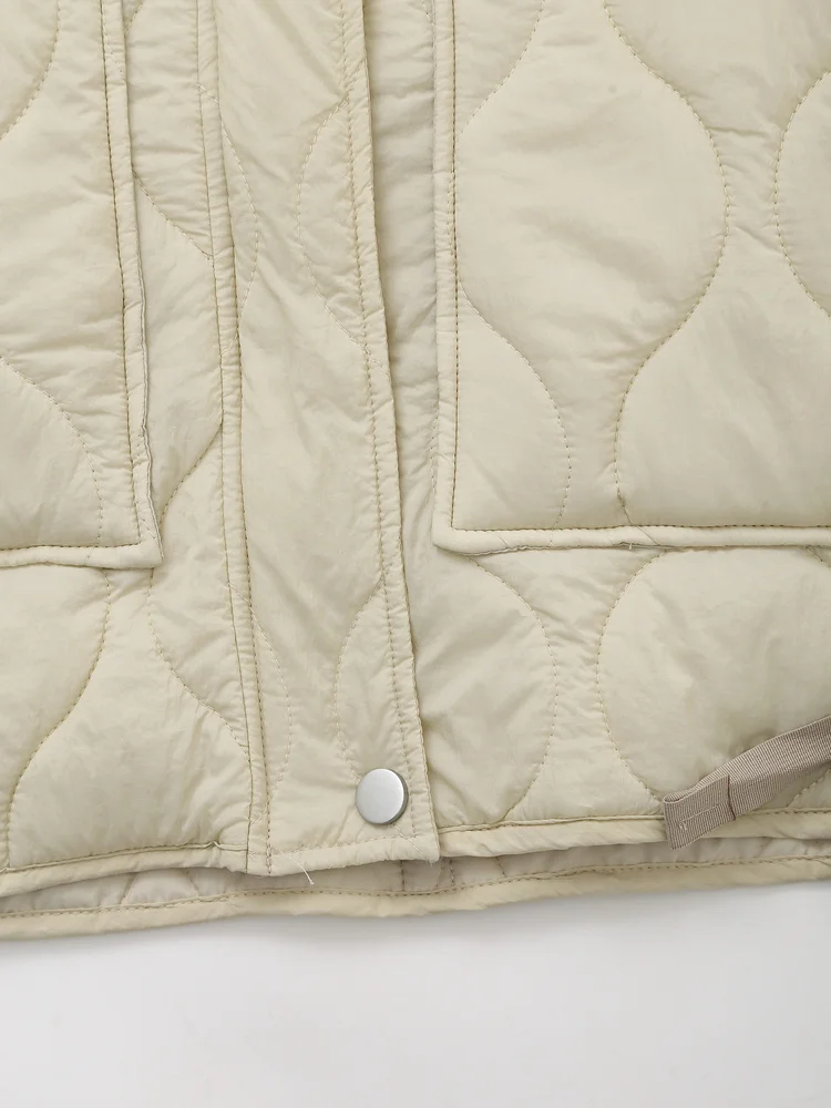 DiYiG WOMAN 2025 خريف موضة جديدة فضفاضة سترة قطن معطف قصير شيك كم طويل رقيقة ملابس قطنية ملابس خارجية Muje