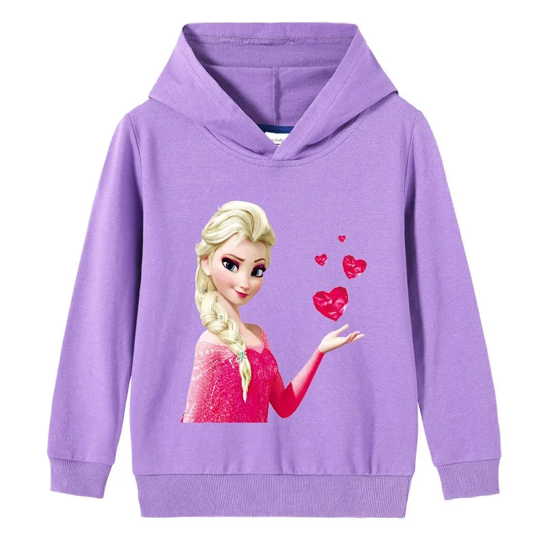 2024 New Autumn Kids Fashion Long-sleeved Shirts Girls Cartoon Princess T-shirt Baby Girl Party Cotton Aisha Elsa Clothes 2-10Y