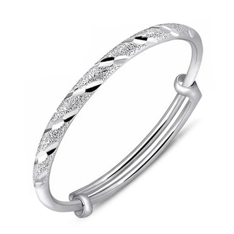 S925 Sterling Silver Kids Bracelet Round Tube Push Pull Design Meteor Shower Themed Matte Silver Bracelet New Release