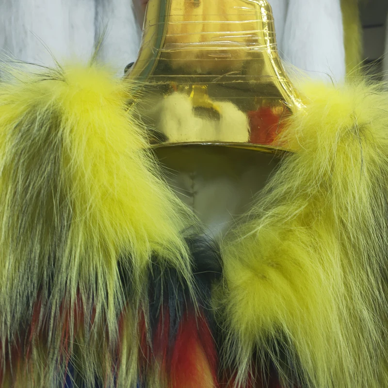 Natural imported high quality fox fur knitted coat winter women's fur pattern long coat real fur coat warm