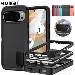 Case For Google Pixel 9 Pro XL Pixel 9 Pro Pixel 9A Full Body 3 in 1 Shockproof Heavy Duty Anti-Scratch Rugged Kickstand Covers