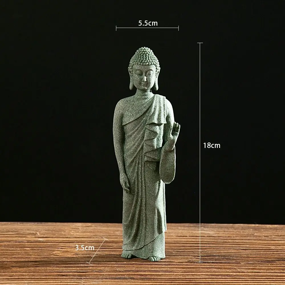 

Multiple Styles Oriental Culture Sandstone Buddha Sitting Posture Zen Buddhist Ornament Green Sandstone Outdoor Garden