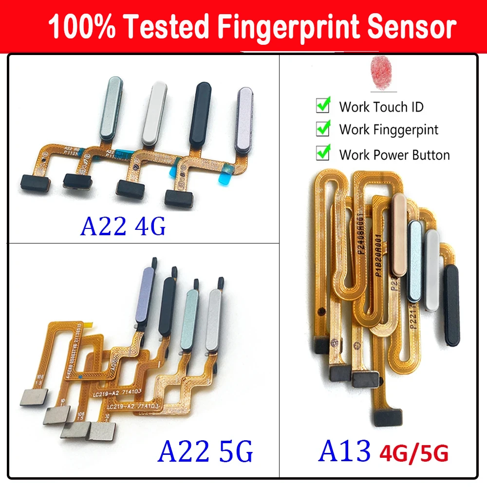 Fingerprint Sensor Scanner Touch ID Connection Flex For Samsung A22 4G A13 5G Power Button Recognition Function