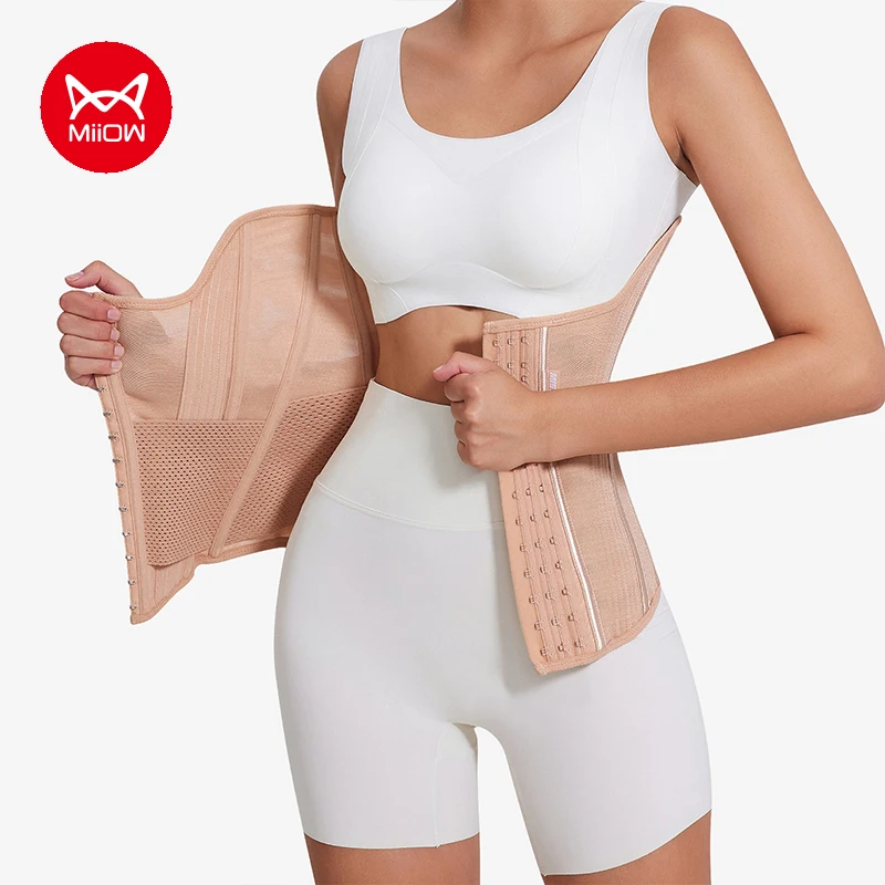 MiiOW U-shaped Waist Trainer Corset Workout Body Shaper Breast Lifted Waist Trainer Soft Steel Bone Slimming Women's Shapewear