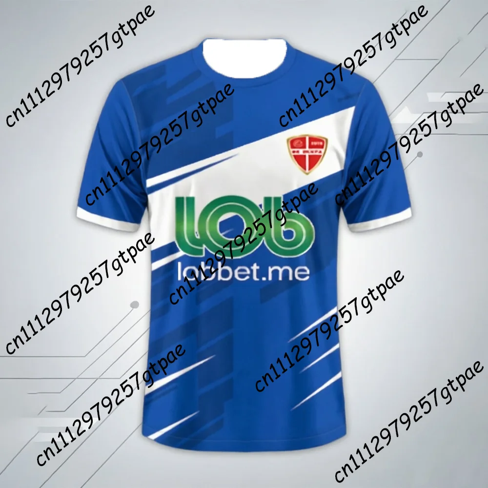Camiseta de Futebol Adulto Montenegro FK Iskra Danilovgrad para Verão, Respirável, de Secagem Rápida, para Ciclismo e Esportes Casuais