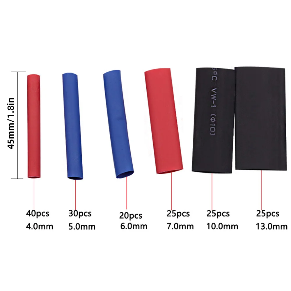 328 530 400 560 750 قطعة أنبوب أنبوب الانكماش الحراري متعدد الألوان سلك التفاف Thermoresistant أنبوب كم عدة #5