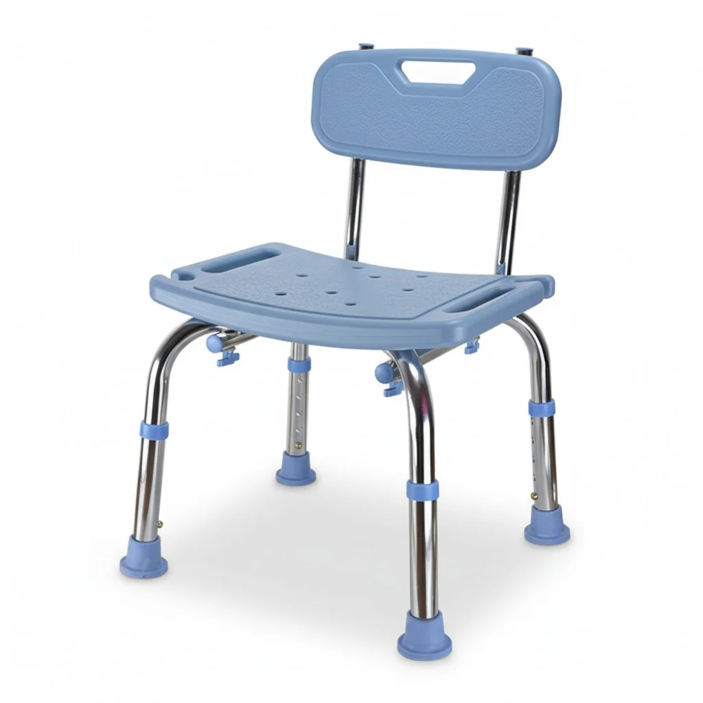 Adjustable Shower Chair, Aluminum Medical Bath Seat, Non-Skid Shower Stool, Tool-Free Assembly Bathtub Lift Chair for Elderly