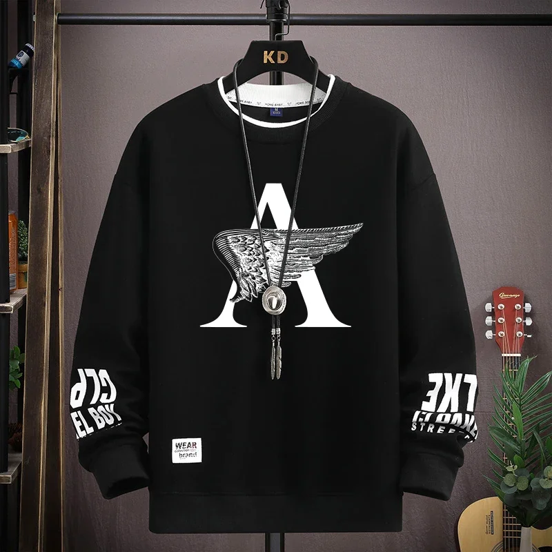 الأمريكية خمر طباعة الجرافيك تي شيرت الرجال الشارع الشهير النساء المتضخم طاقم الرقبة طويلة الأكمام تي شيرت بلايز عادية ملابس للرجال #4