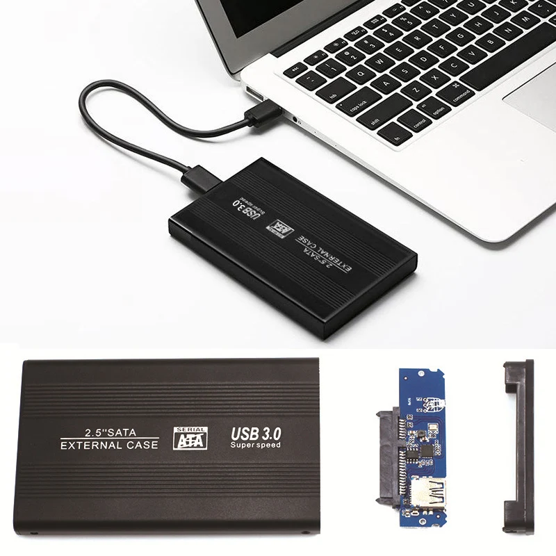 2.5 Inch SATA HDD Case To Sata USB 3.0 SSD HD Hard Drive Disk External Storage Enclosure Box USB 3.0 Cable TYPEC Plug Notebook