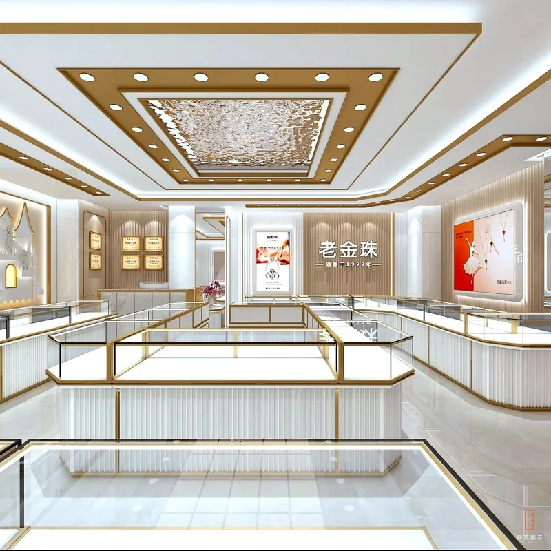 custom.Luxury Counter Table and Business Chair Display Furniture Jewellery Shop Display Racks
